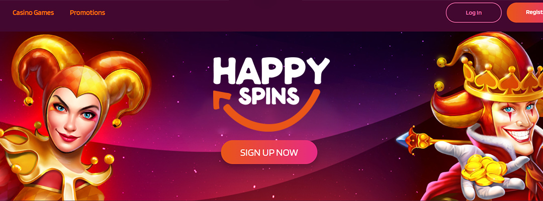 Spins the wheels and win jackpot at HappySpins banner