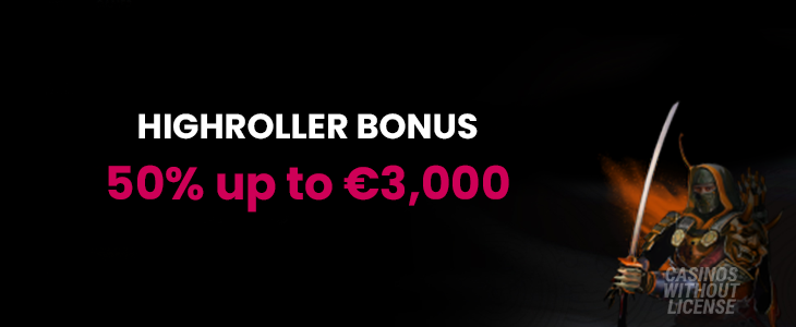 Highroller Bonus at Spin Samurai