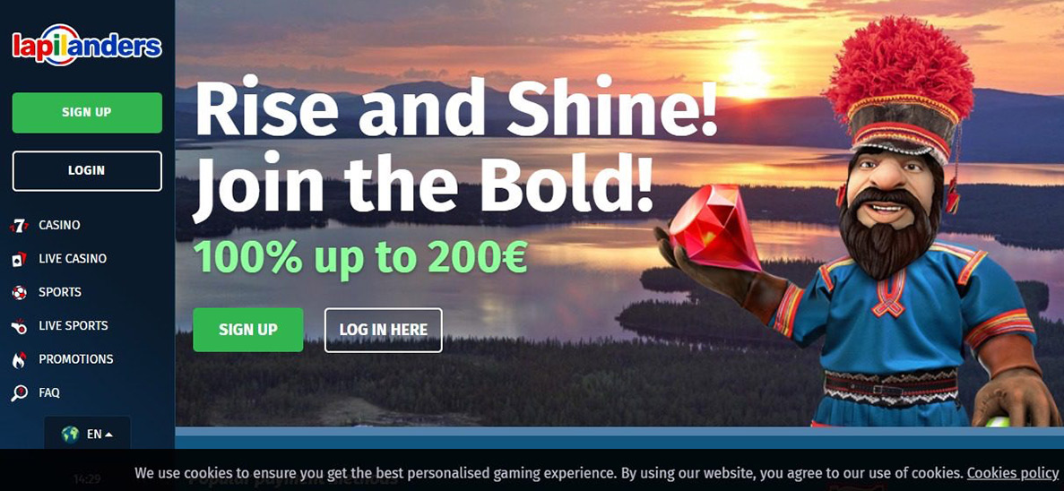 Lapilanders Casino main page banner