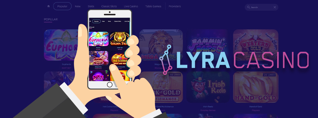 play games from mobile at lyra casino banner
