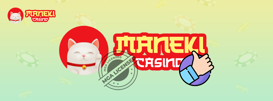 Welcome bonus at maneki casino banner