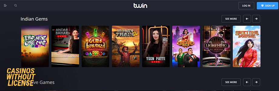 Twin casino games banner