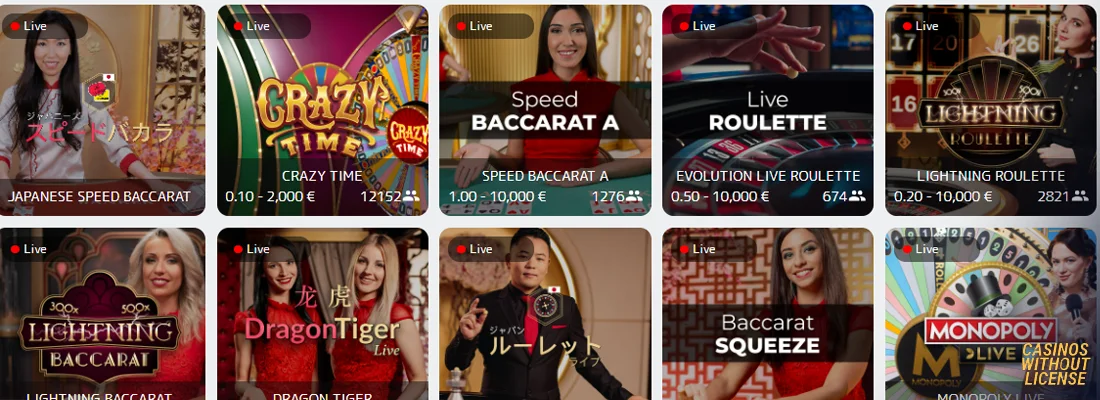 Monkaji live casino