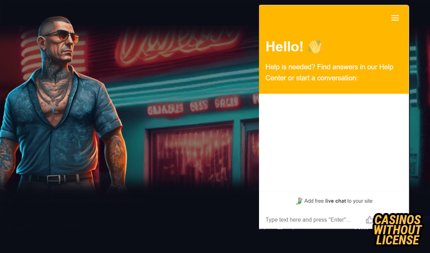 Customer support at gangsta casino 