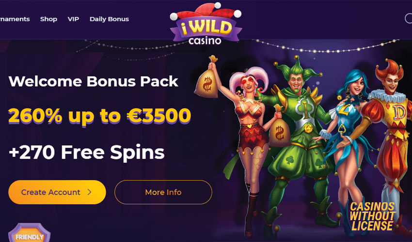 Bonuses at iWild Casino 