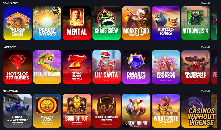 Instant Casino Games Range