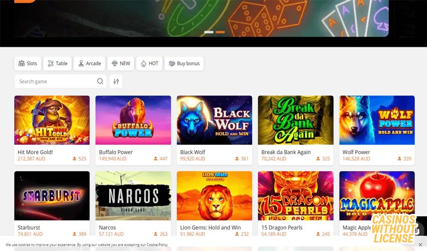 casino games on pokiesurf