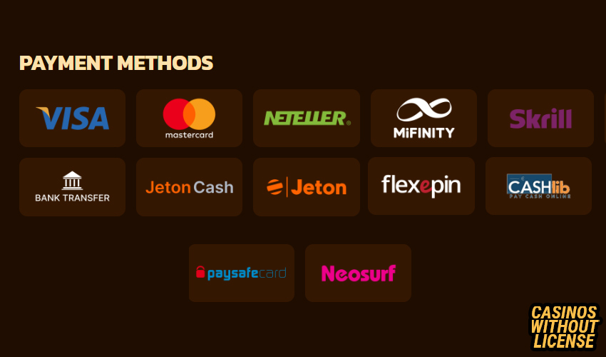 payment methods at scarabet