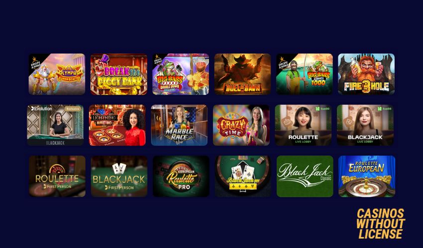 LyraBet Casino review of games and live dealer games