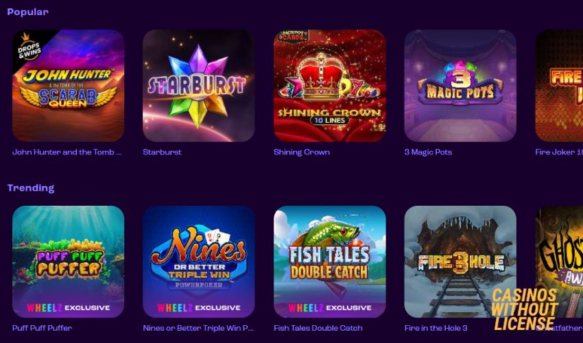 Review of Wheelz Casino Games