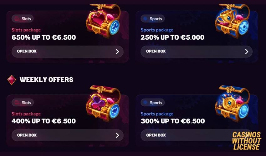 Casino bonuses and promotions at Chanze