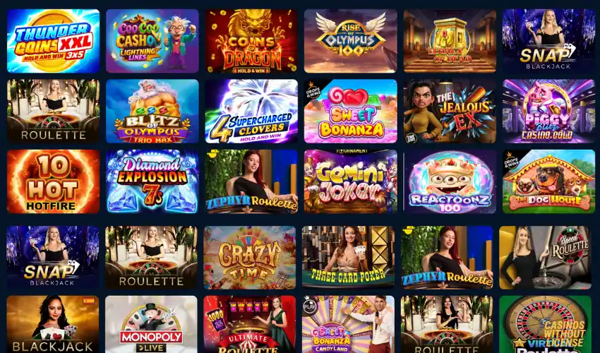Kudosbet's popular slots and Live Casino games