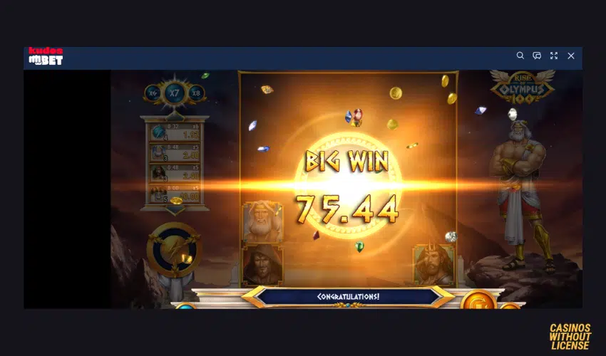 Playing Rise of Olympus 100 at Kudosbet